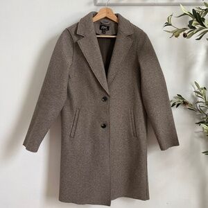 Manteau brun long femme mi-saison